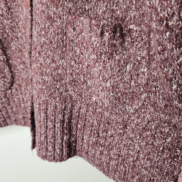 Caslon Size 3x Burgundy Alpaca Blend Knit Cardigan Button Up Sweater - Picture 2 of 7